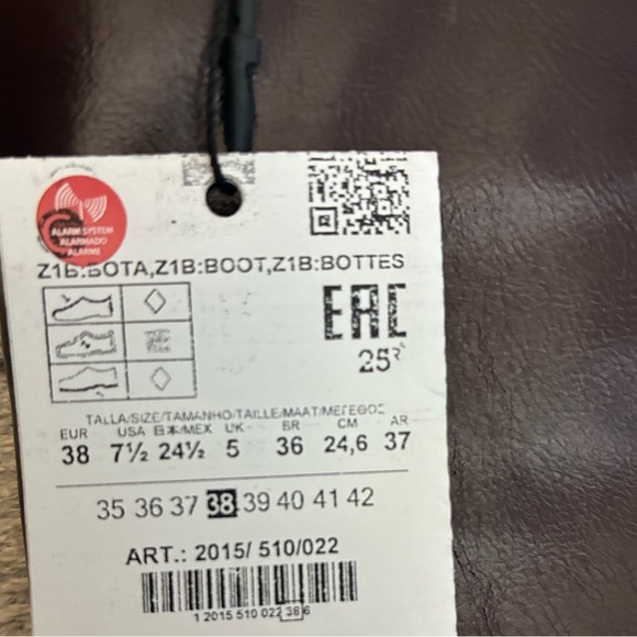 Zara NWT burgundy high heel boots 2015/510 - Picture 5 of 6